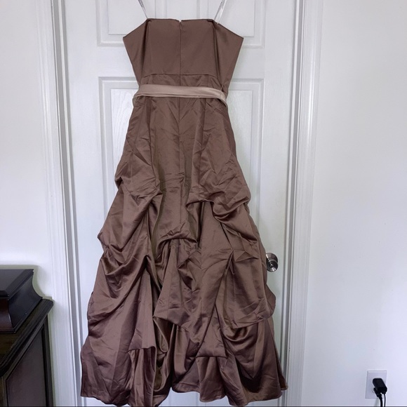 🟣4/$20 David’s Bridal Prom Dress 12 Light Brown - Picture 9 of 9